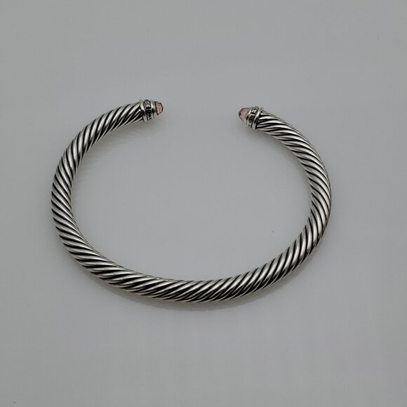 David Yurman 5mmClassic Cable Morganite Bracelet With Diamond - Picture 2 of 6